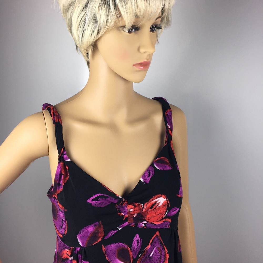 Allen B Schwartz maxi dress purple red black
